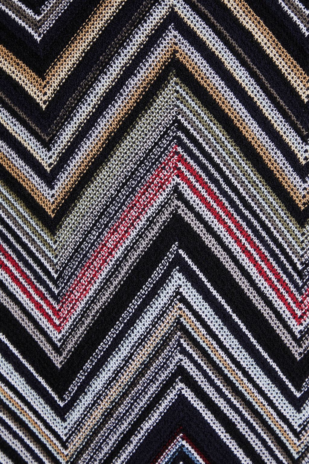 MISSONI 러플 장식 캐시미어 하프 지퍼 스웨터