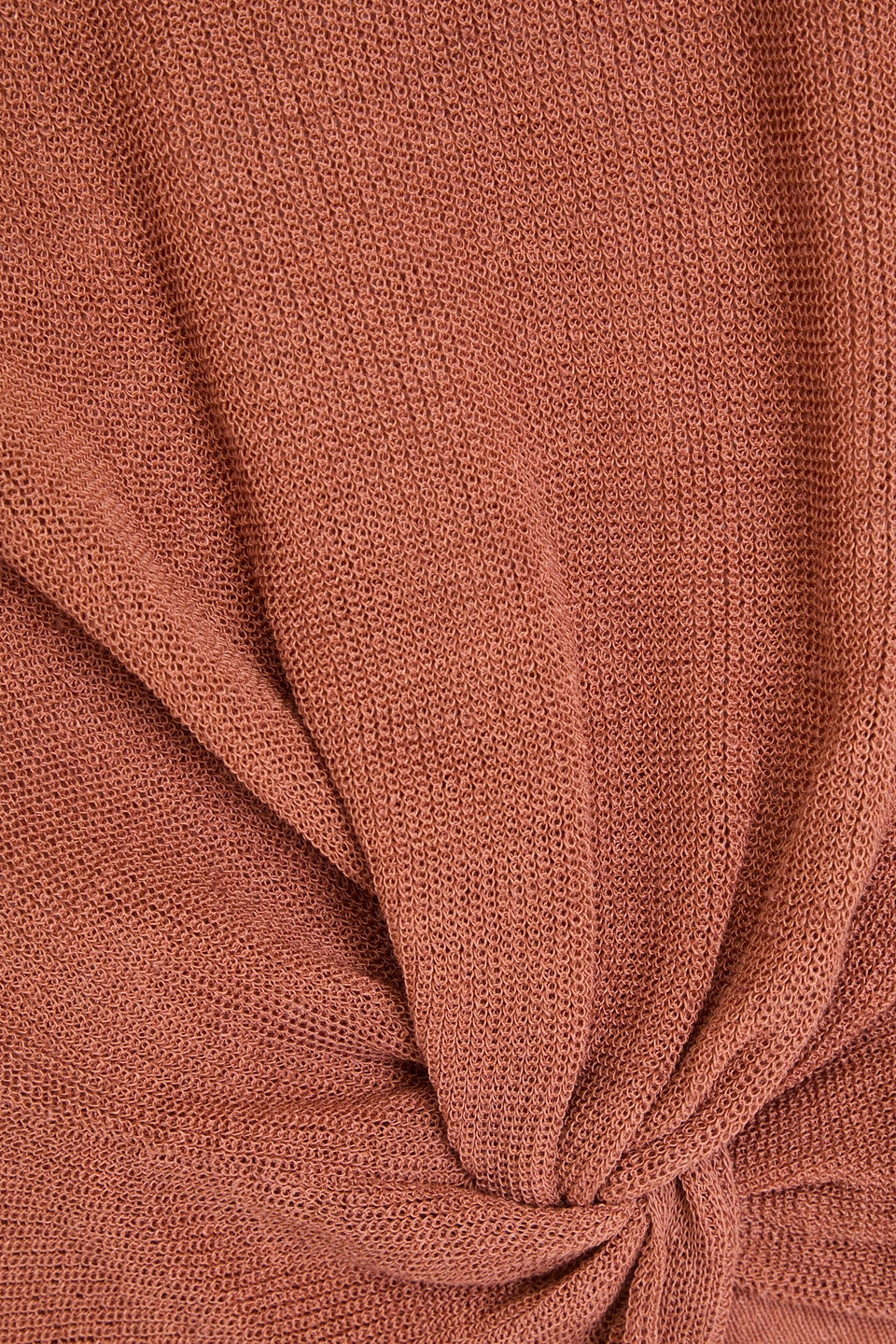Veronica Beard Kellen Twisted Linen-blend Top In Brown