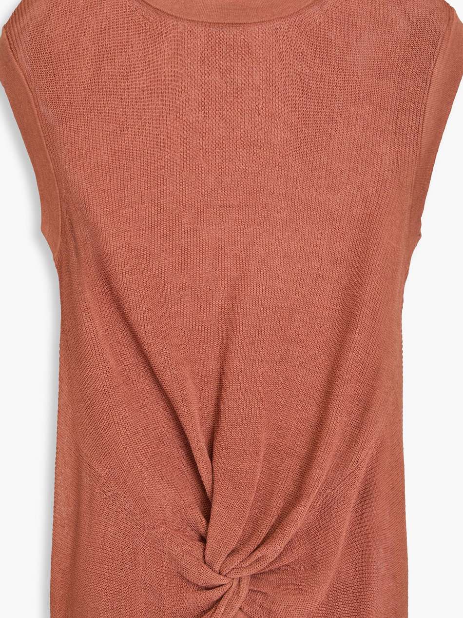 kellen twisted linen-blend top