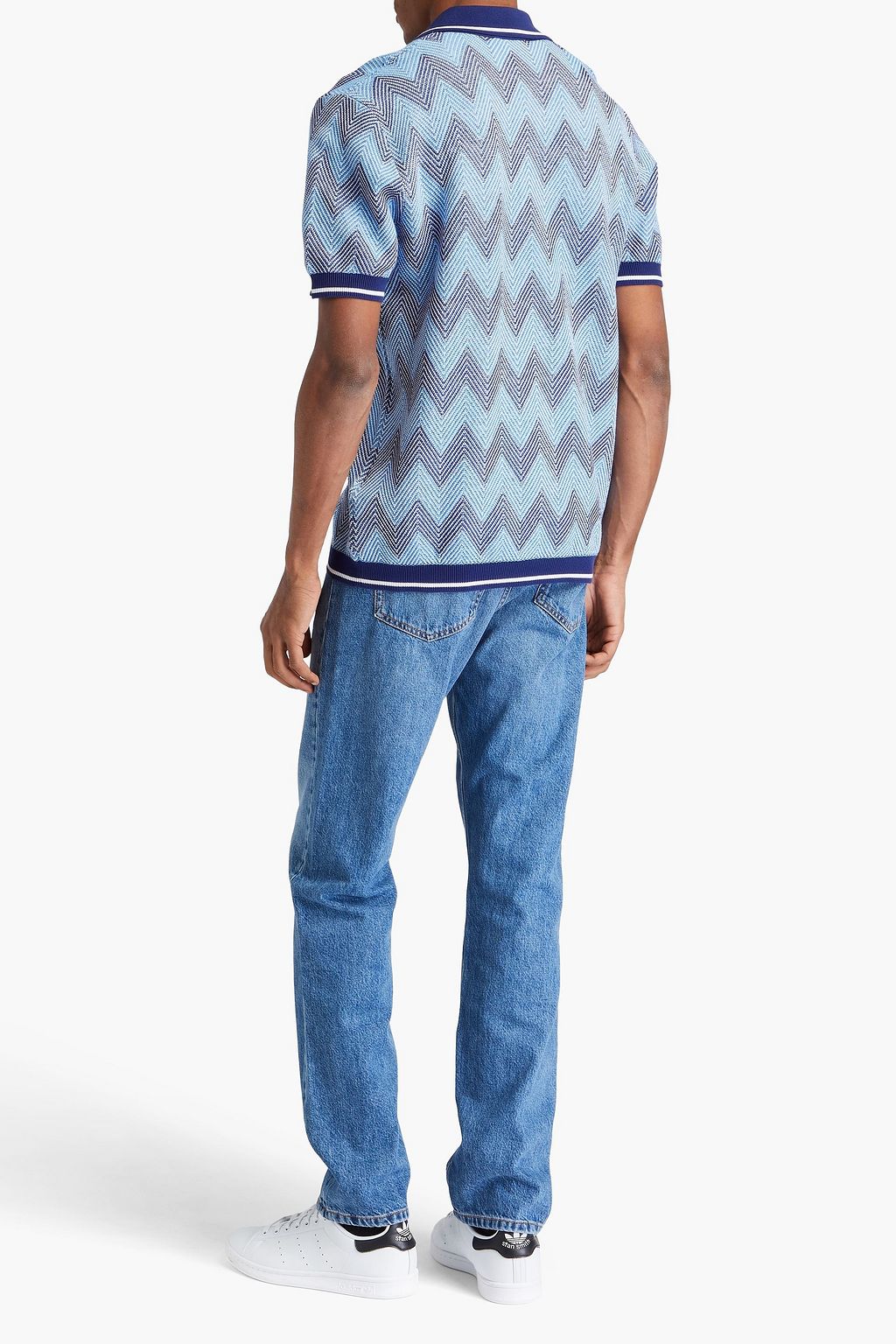 MISSONI 자카드 니트 코튼 폴로 셔츠