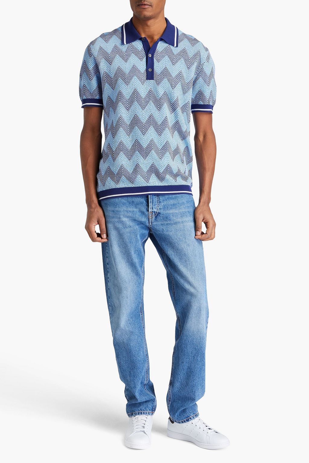 MISSONI 자카드 니트 코튼 폴로 셔츠
