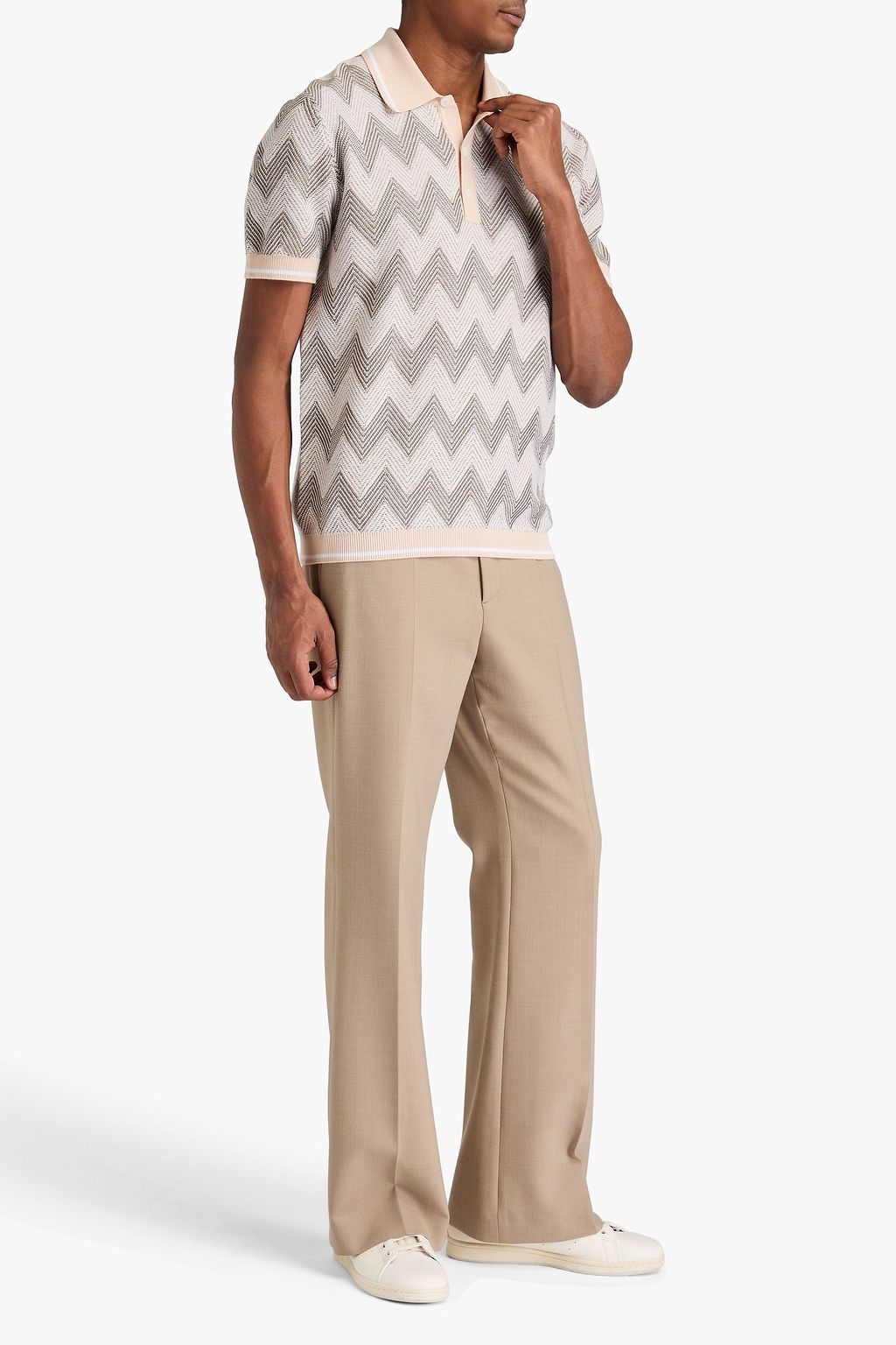 MISSONI 자카드 니트 코튼 폴로 셔츠