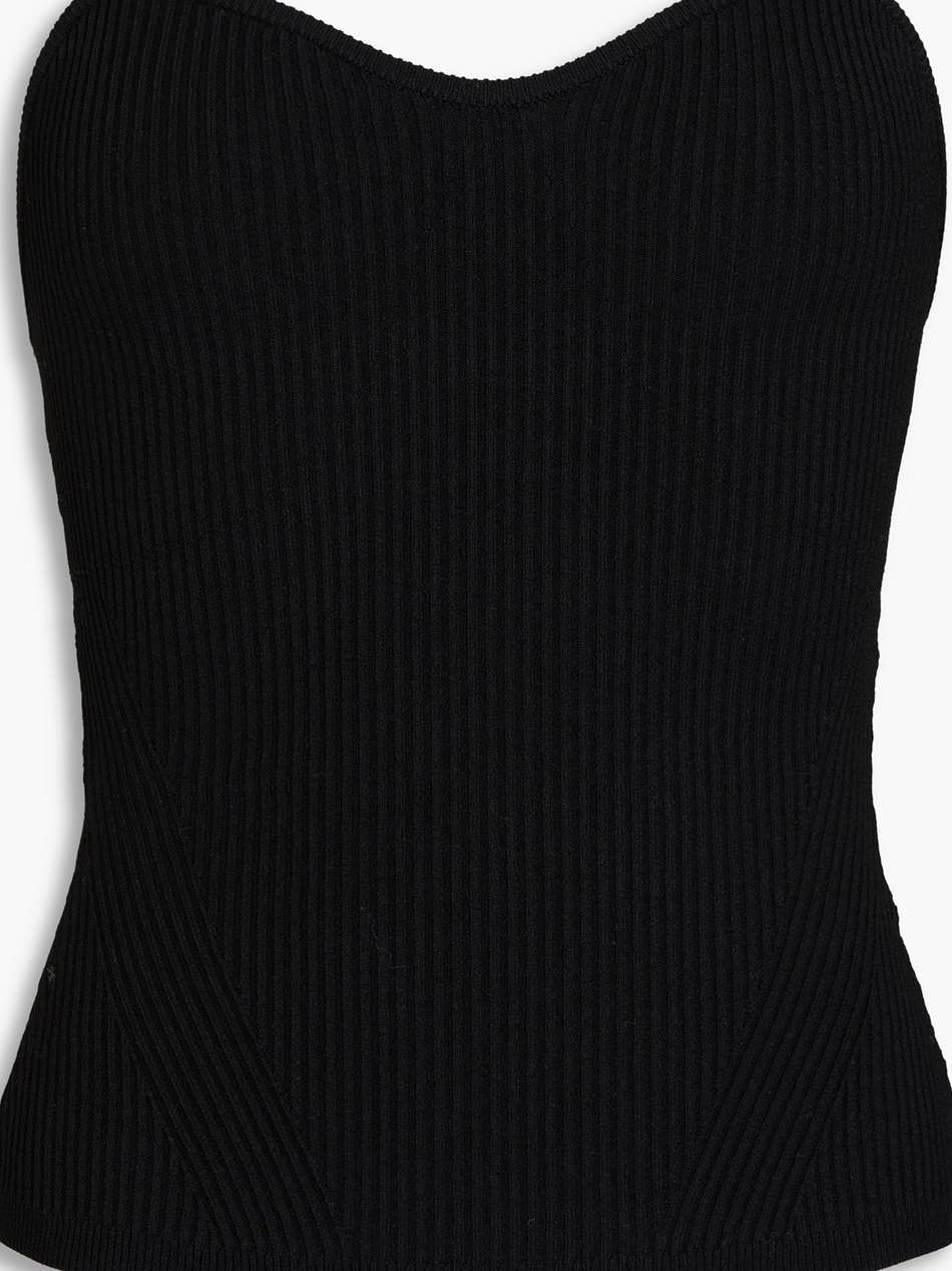 azura strapless cropped ribbed-knit top