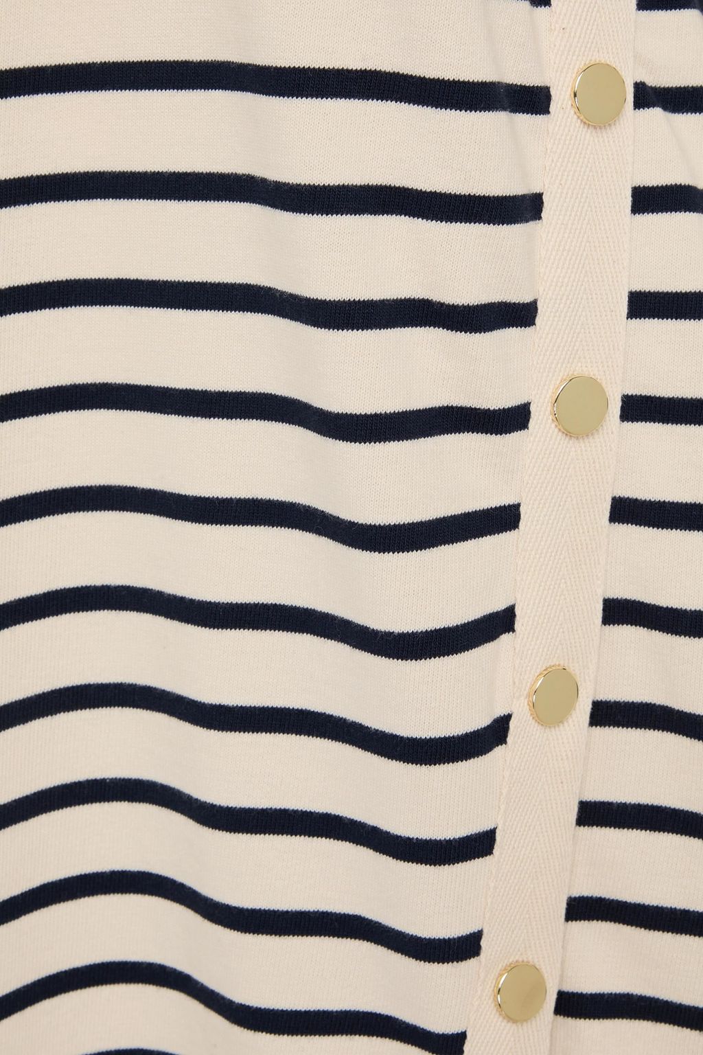 VERONICA BEARD Ruta button-embellished striped cotton mini dress