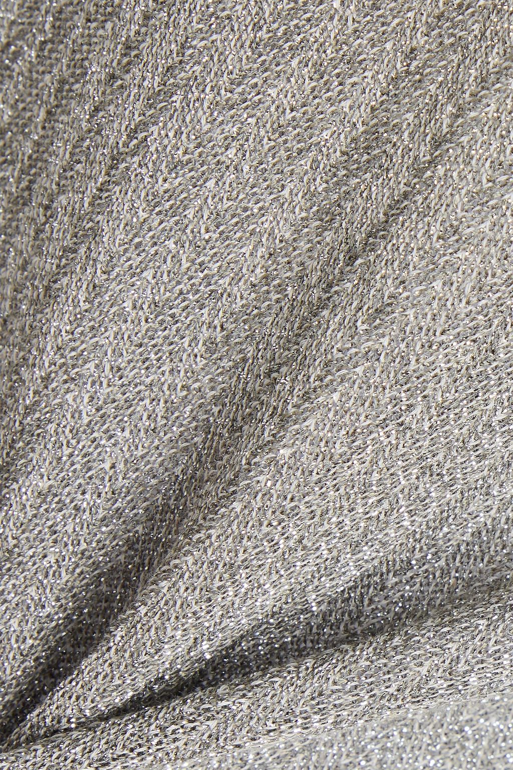 MISSONI بلوزة من مزيج من القطن المحبوك بحبكة كروشيه وبلون معدني