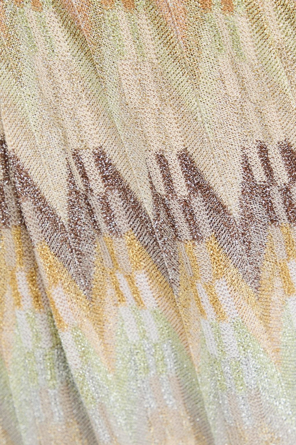 MISSONI بنطال بأرجل واسعة من نسيج بحبكة كروشيه بلون معدني