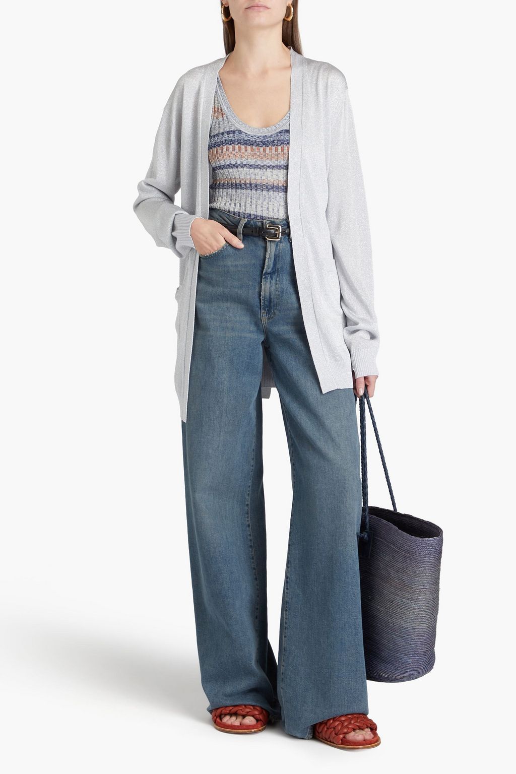 MISSONI كارديغان محبوك بلون معدني