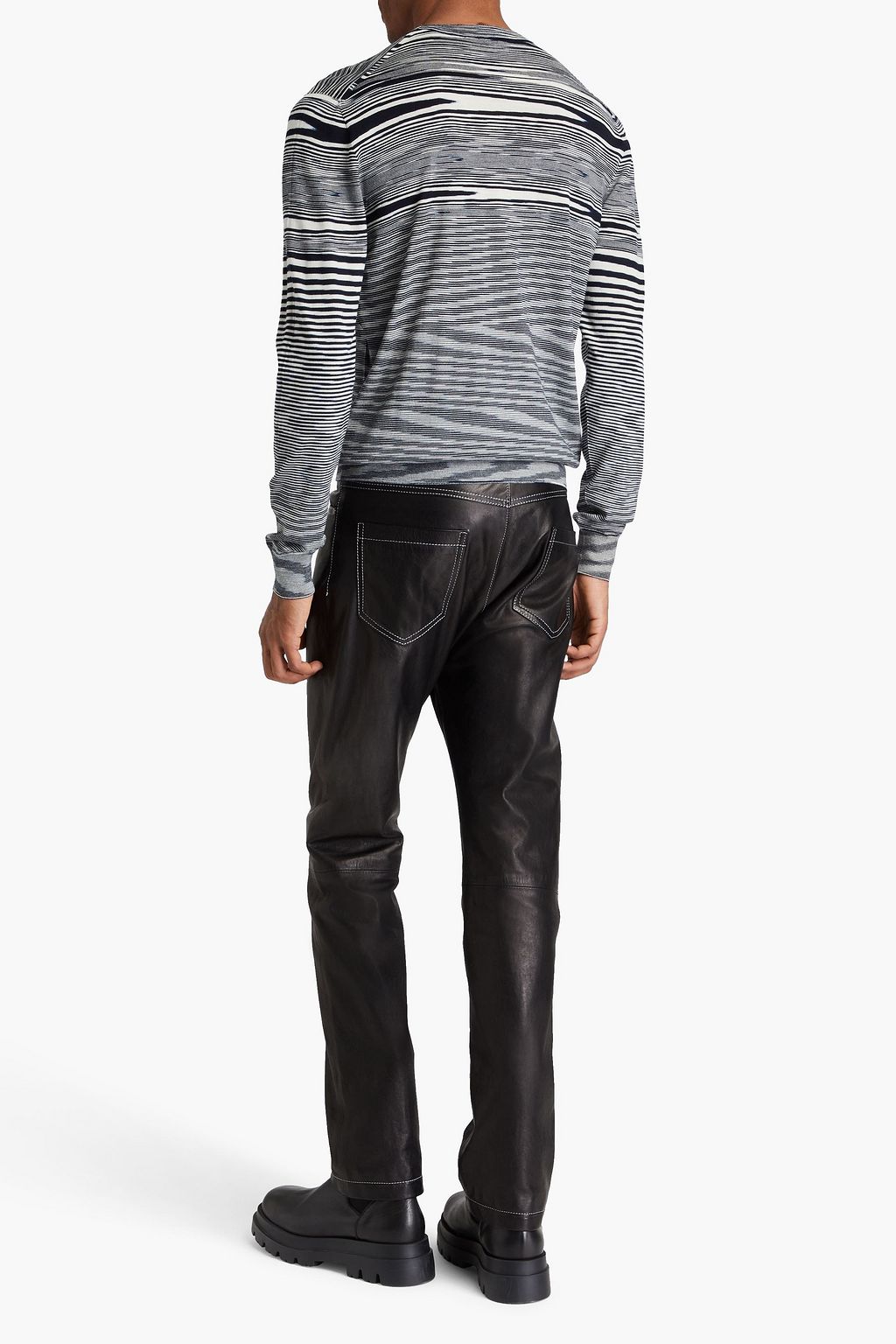MISSONI Space-dyed jacquard-knit wool sweater