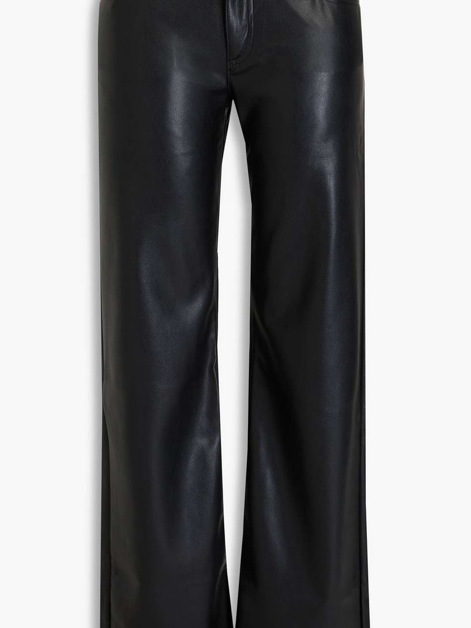 faux leather straight-leg pants