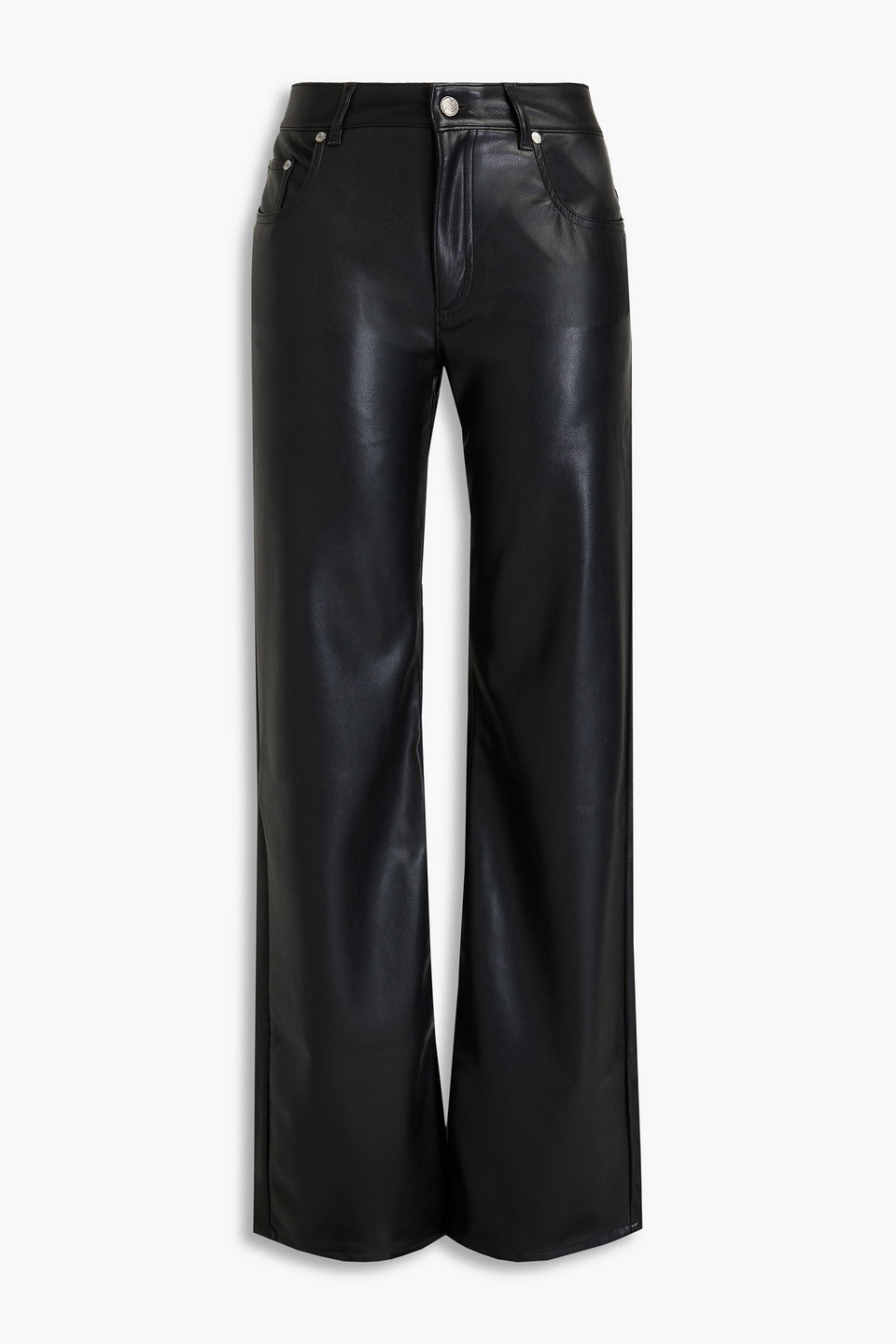 Missoni Faux Leather Straight-leg Trousers In Black