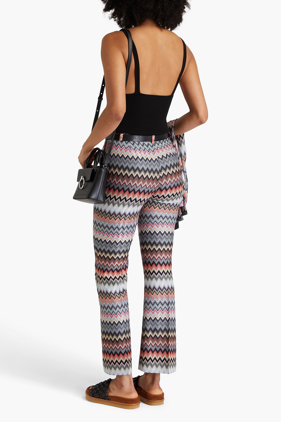 MISSONI COTTON-BLEND CROCHET-KNIT BOOTCUT PANTS 