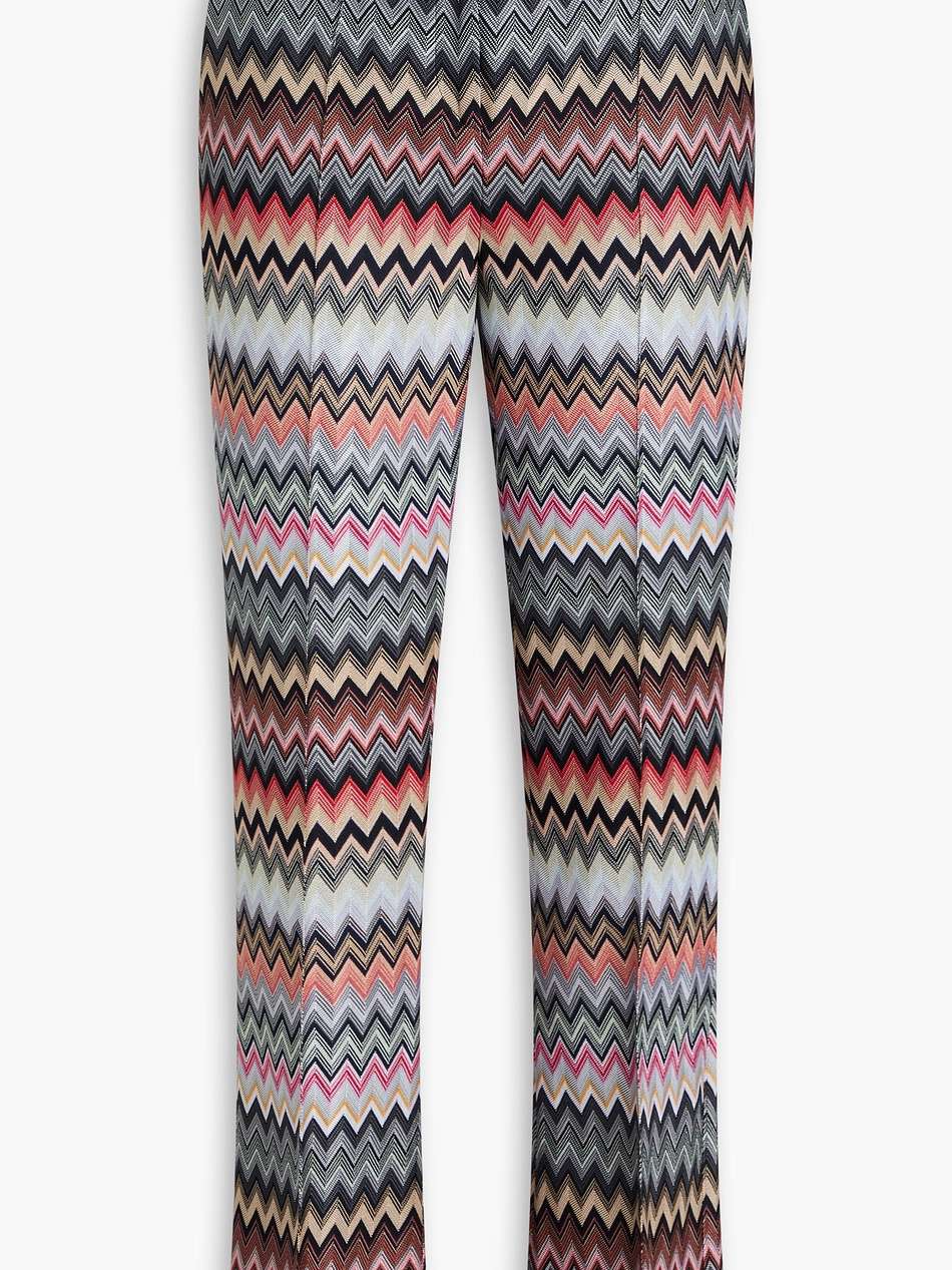 cotton-blend crochet-knit bootcut pants