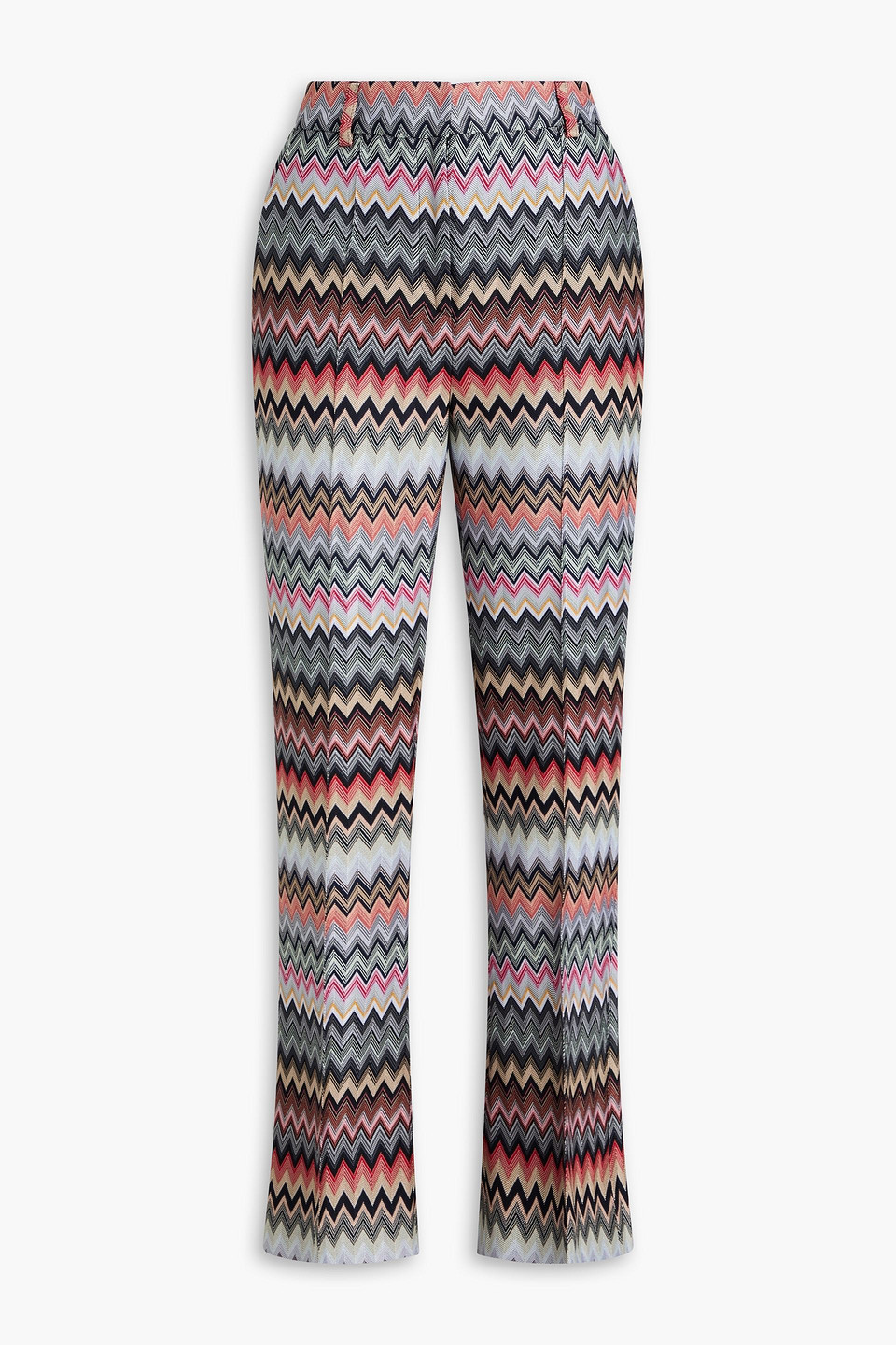 Missoni Cotton-blend Crochet-knit Bootcut Pants In Grau