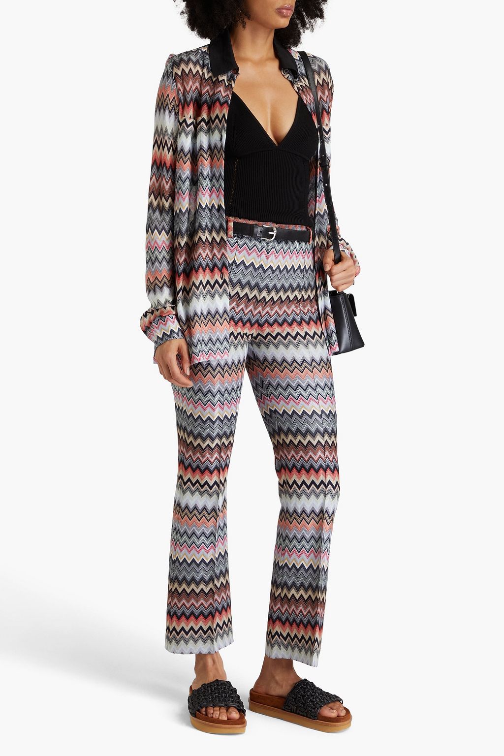 MISSONI بنطال بقصّة بوت كت من مزيج من القطن بحبكة كروشيه