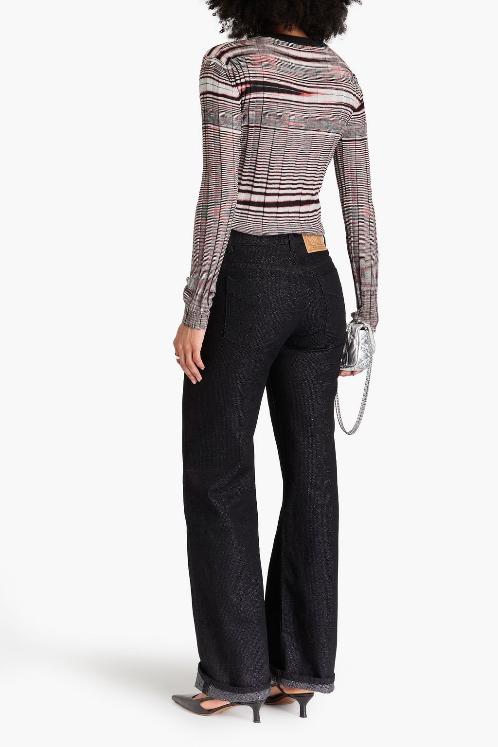MISSONI 메탈릭 코튼 혼방 트윌 스트레이트 레그 팬츠