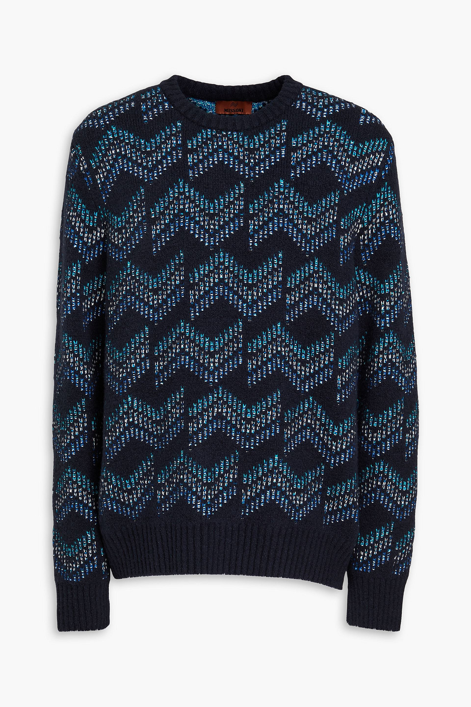 Jacquard-knit cotton-blend sweater