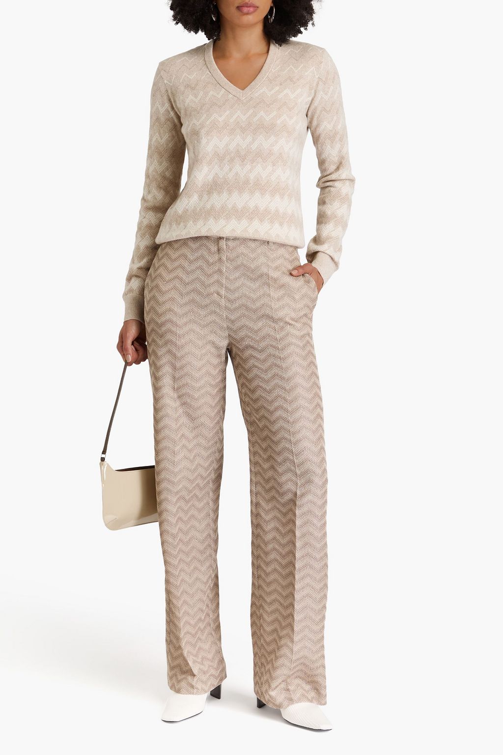 MISSONI كنزة رياضية من الكشمير بحبكة كروشيه