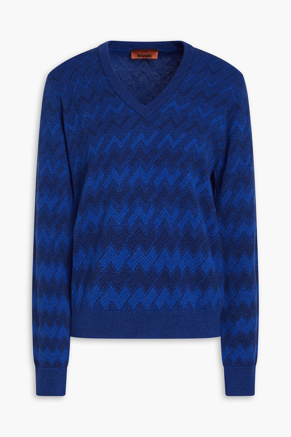 Missoni Crochet-knit Cashmere Sweater In Royal Blue