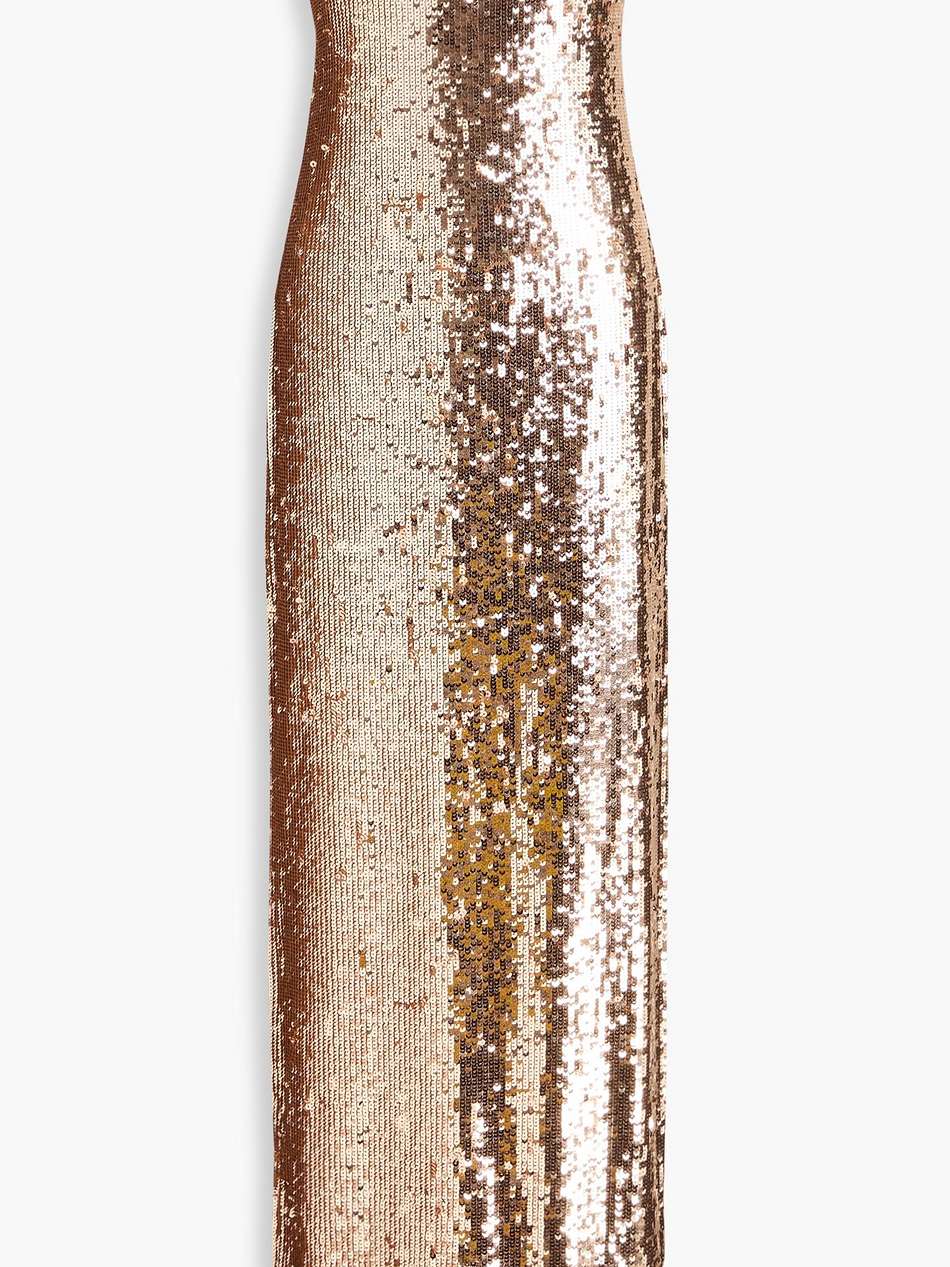 strapless sequined stretch-mesh maxi dress