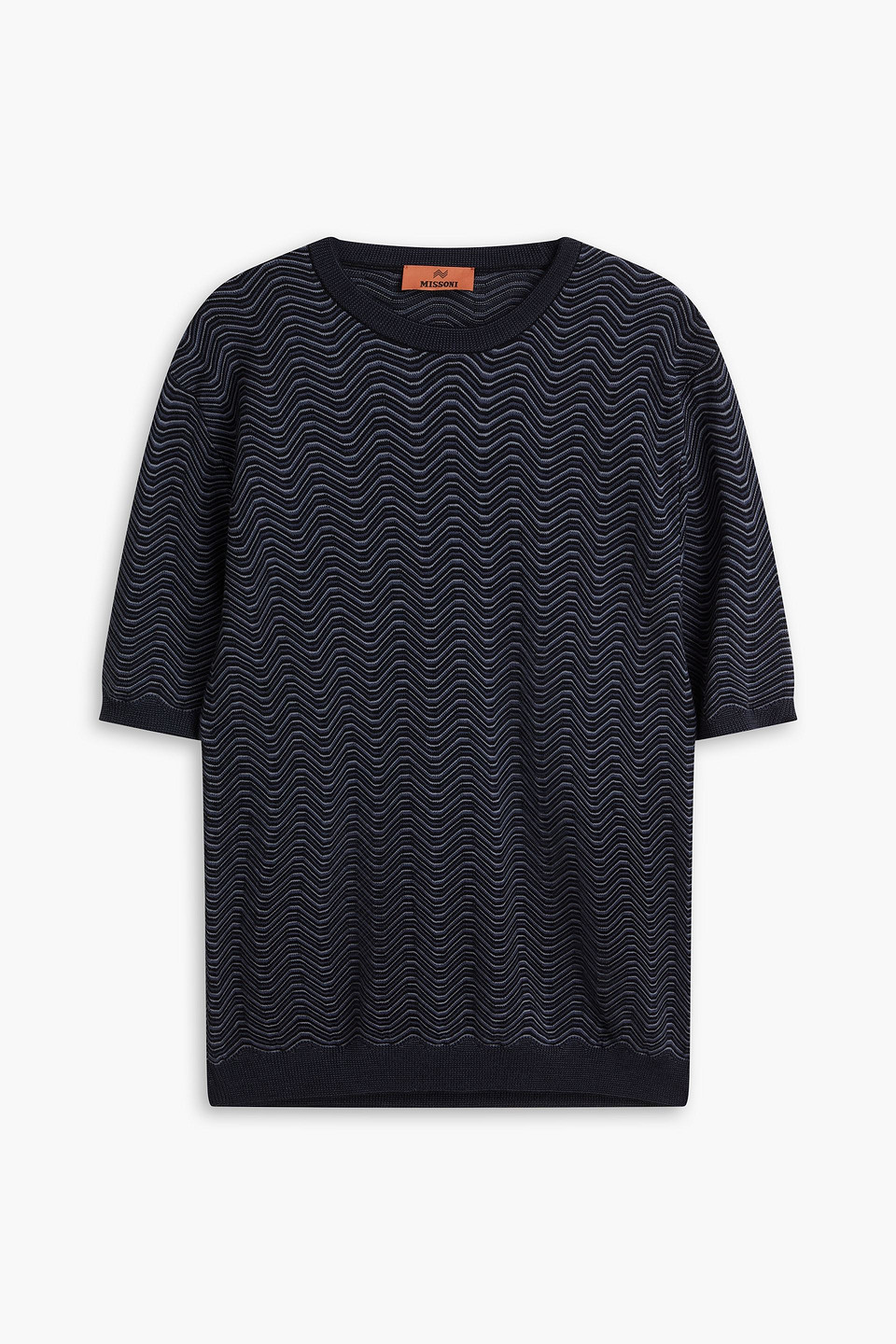 Missoni - Jacquard-knit wool-blend T-shirt - Blue - IT 48