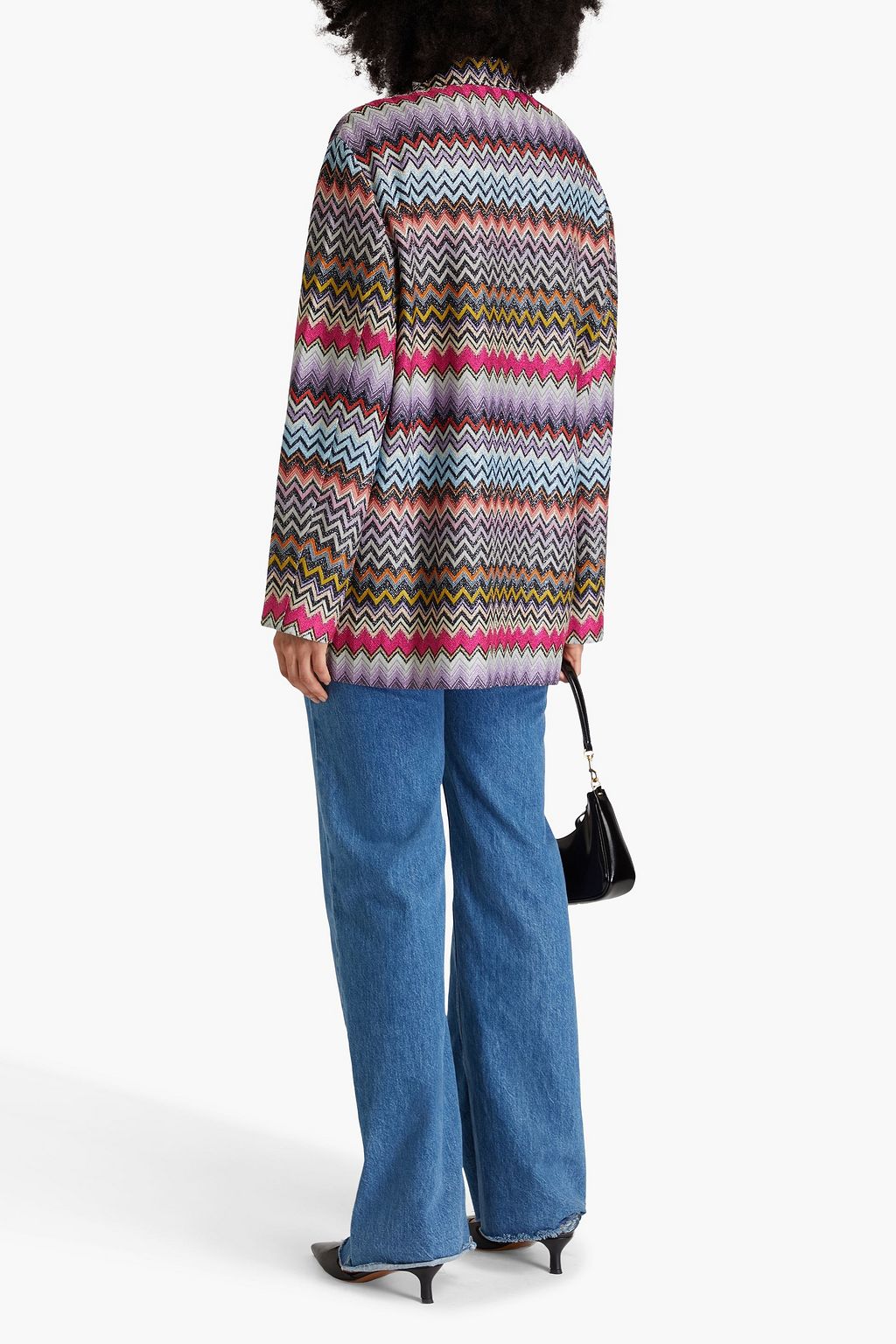 MISSONI بليزر من نسيج بحبكة كروشيه بلون معدني