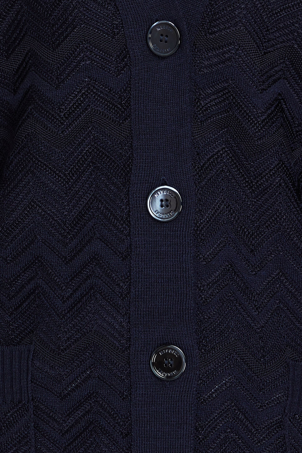 Missoni Zigzag Crochet-knit Cardigan In Navy