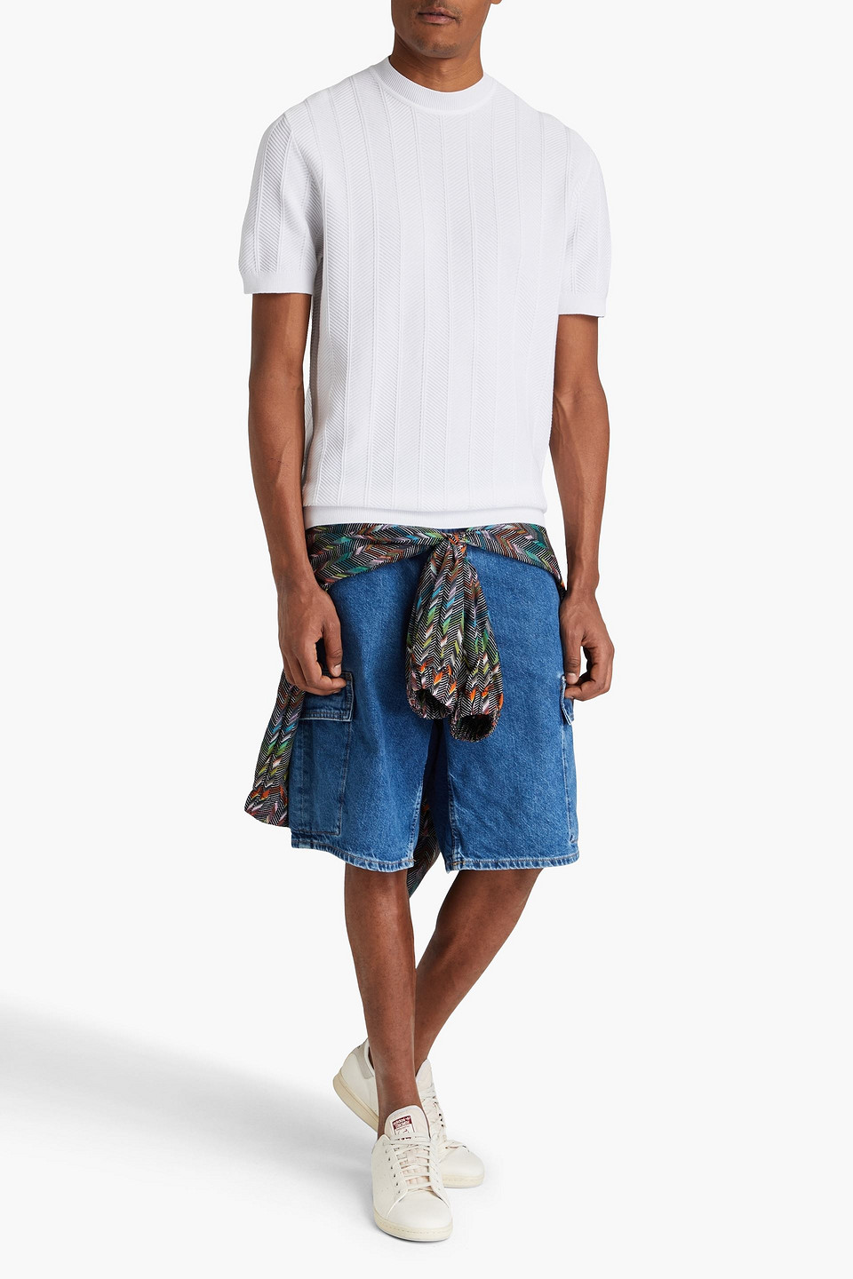 MISSONI JACQUARD-KNIT COTTON T-SHIRT