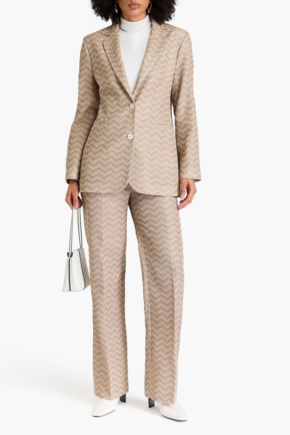 Missoni Crochet-knit Cotton Blazer In Mushroom