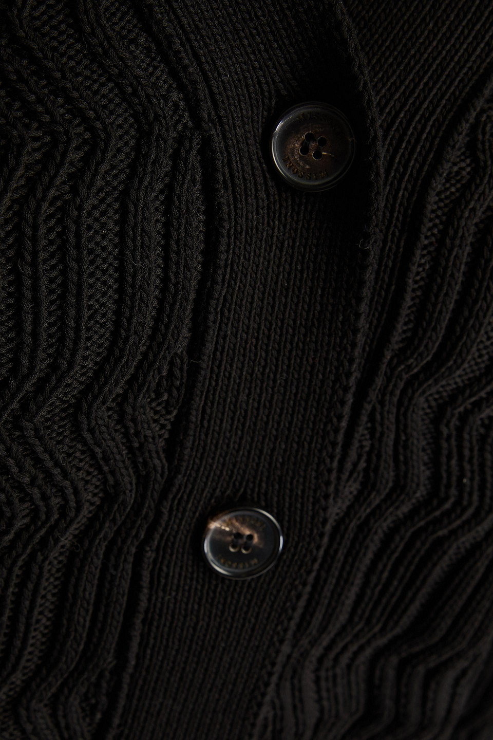 Missoni Ribbed-knit Cotton Cardigsn In Black