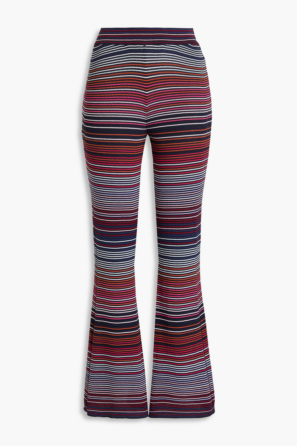 Missoni Striped Flared Trousers In Navy