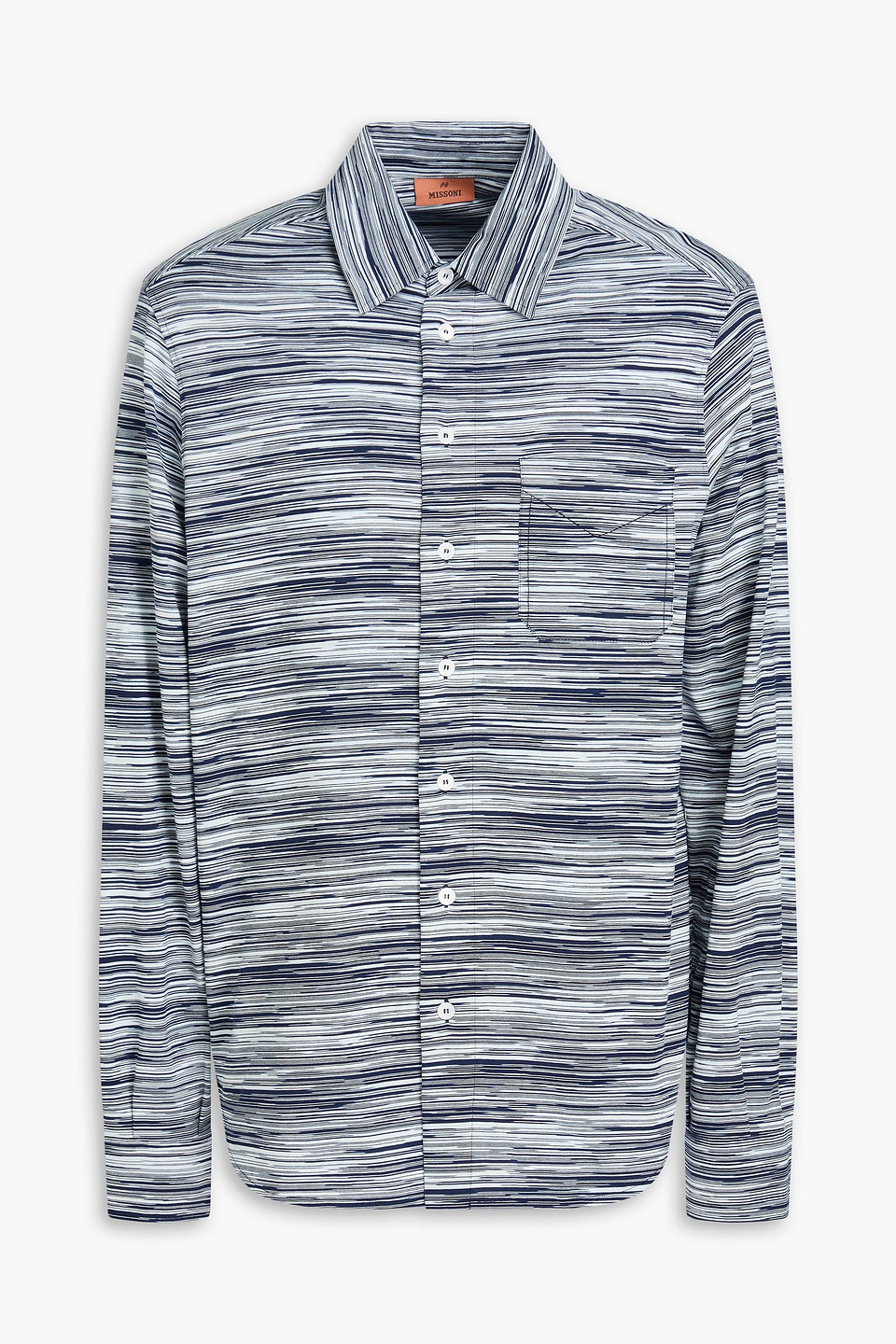 Missoni Space-dyed Cotton-jersey Shirt In Navy