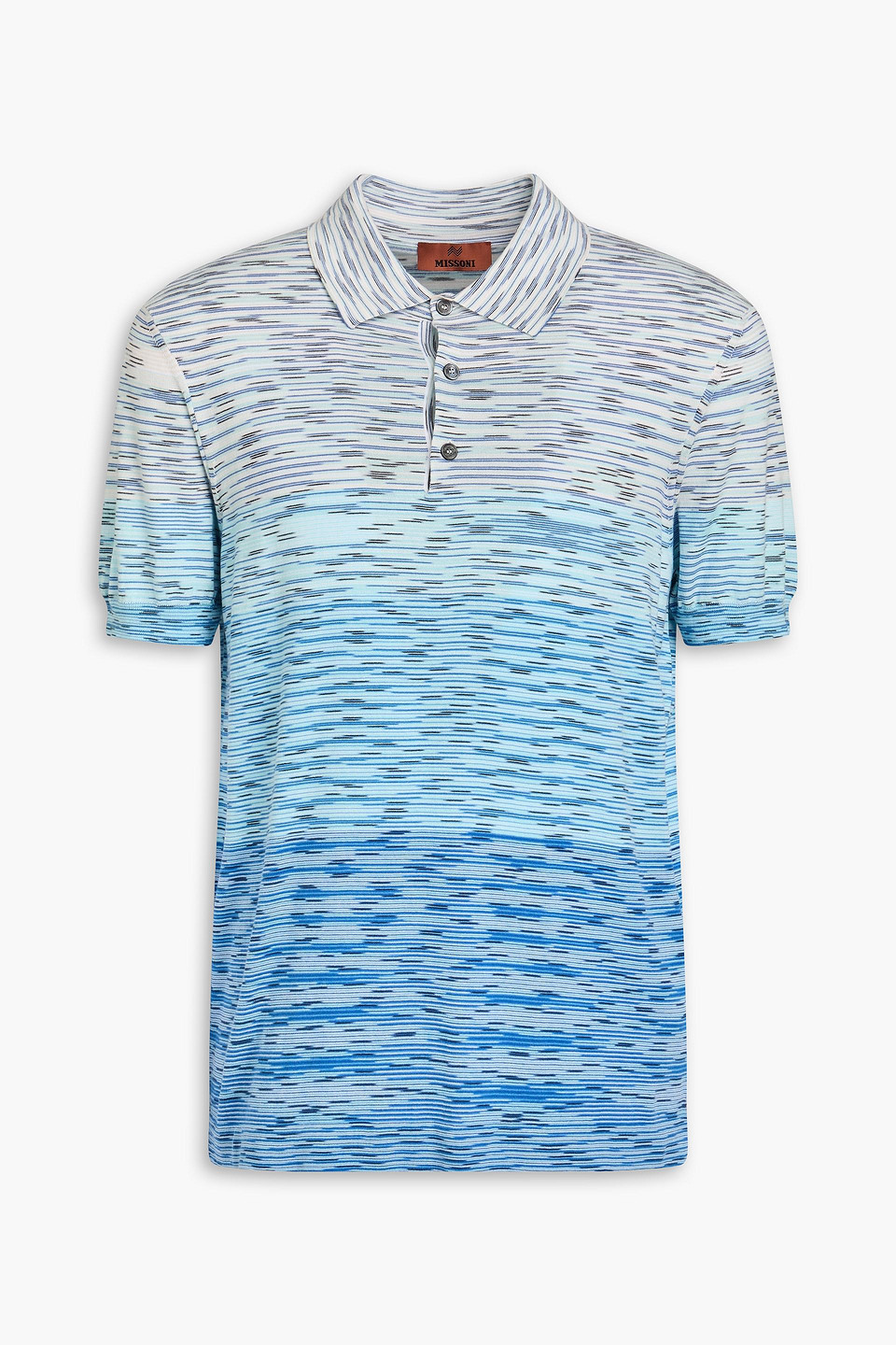 Missoni Space-dyed Cotton Polo Shirt In Azure