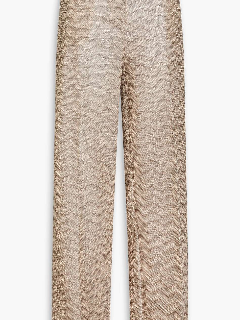 crochet-knit cotton straight-leg pants