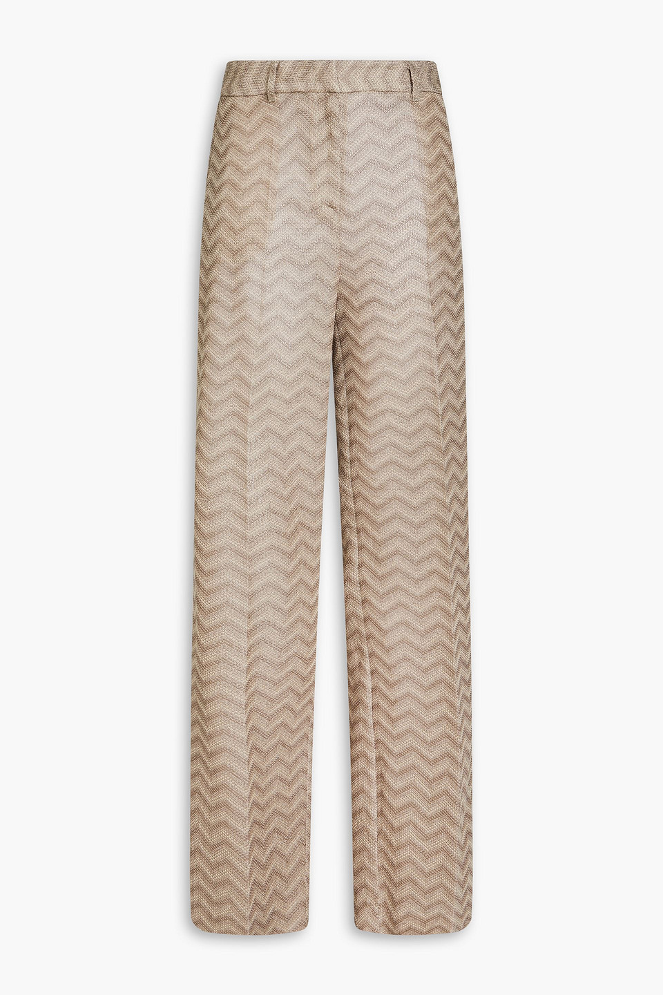 Missoni Crochet-knit Cotton Straight-leg Pants In Mushroom