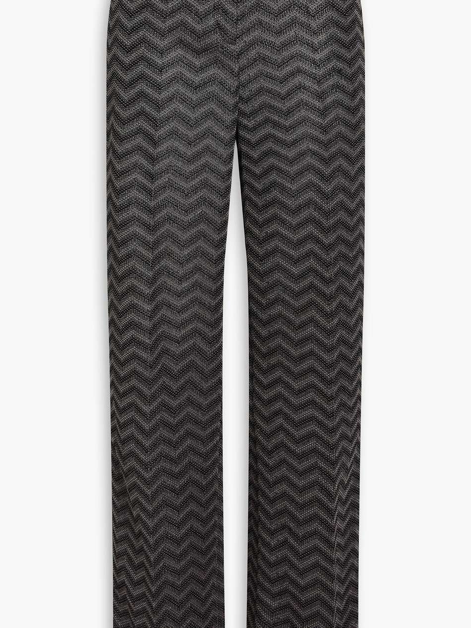 crochet-knit cotton straight-leg pants