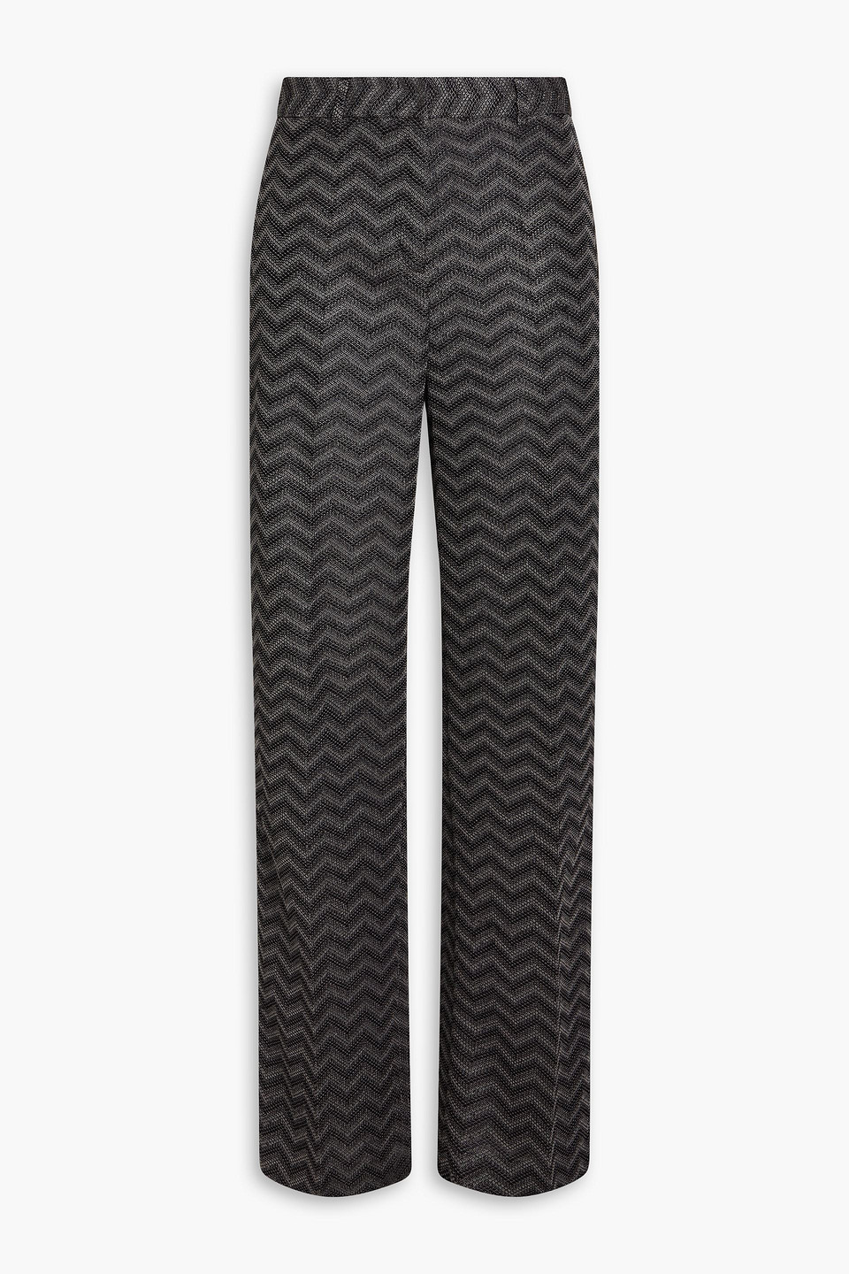 Missoni Crochet-knit Cotton Straight-leg Pants In Anthracite
