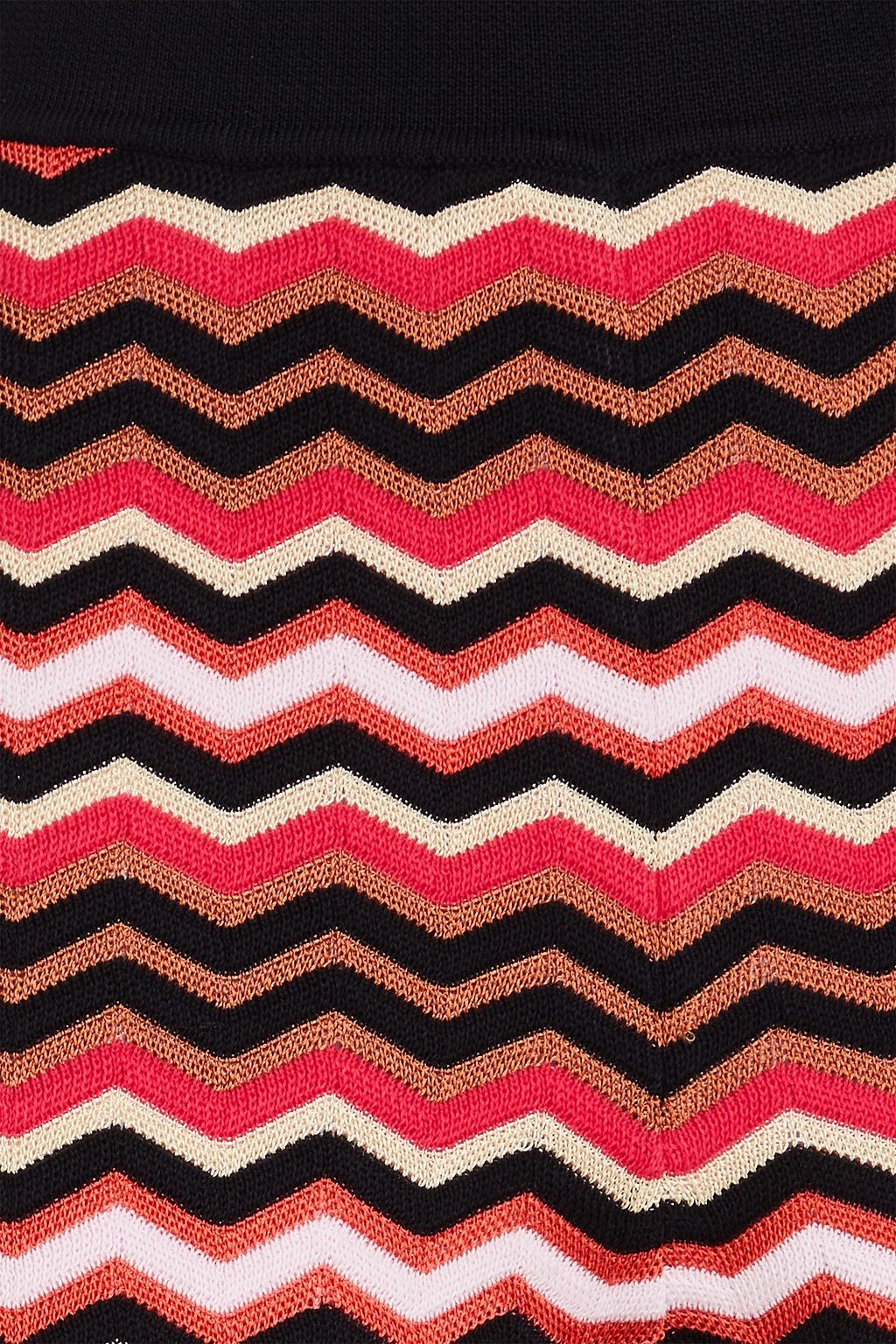 MISSONI بنطلون بقصة واسعة من الأسفل من مزيج من القطن بحبكة كروشيه