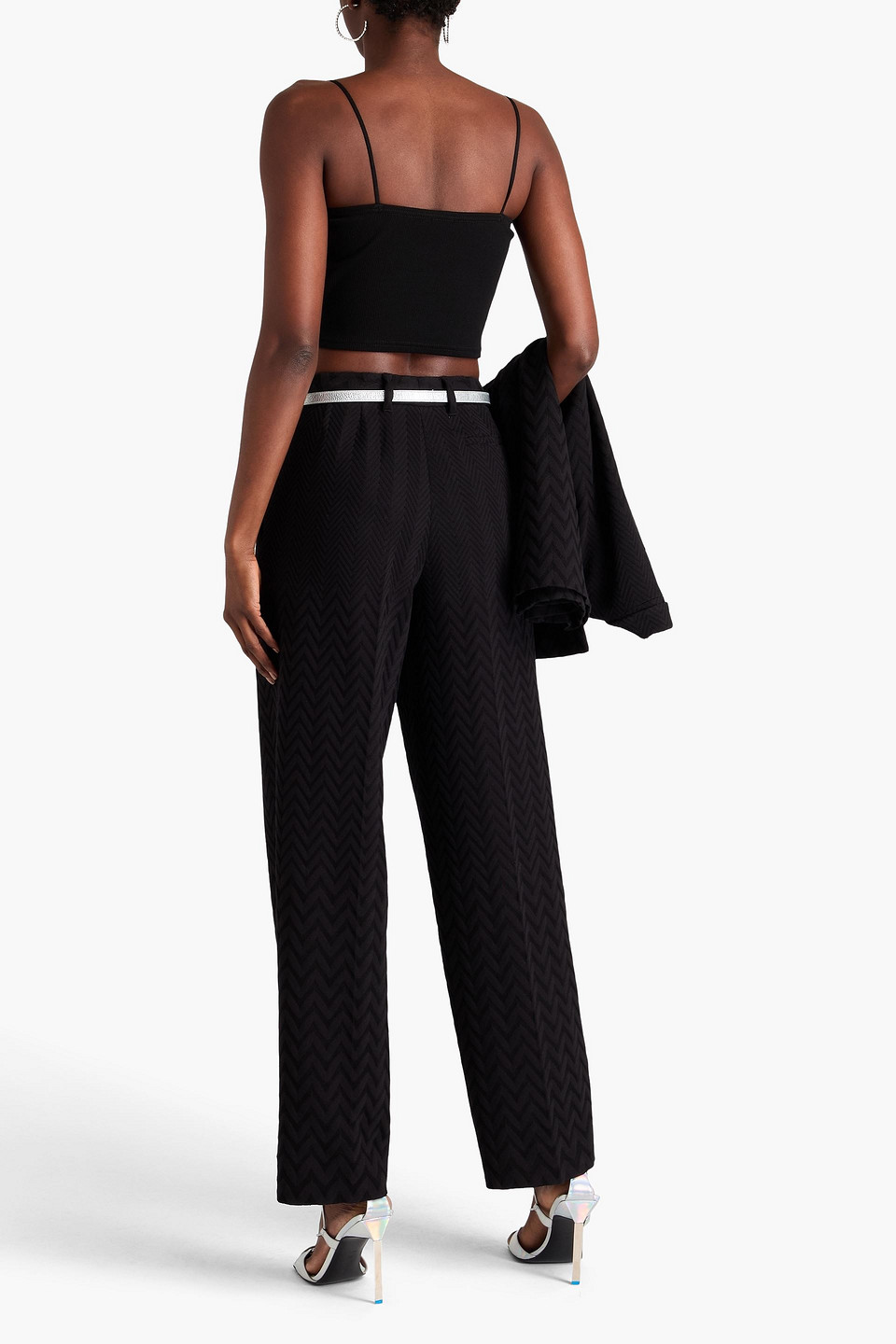 MISSONI CROCHET-KNIT COTTON-BLEND STRAIGHT-LEG PANTS