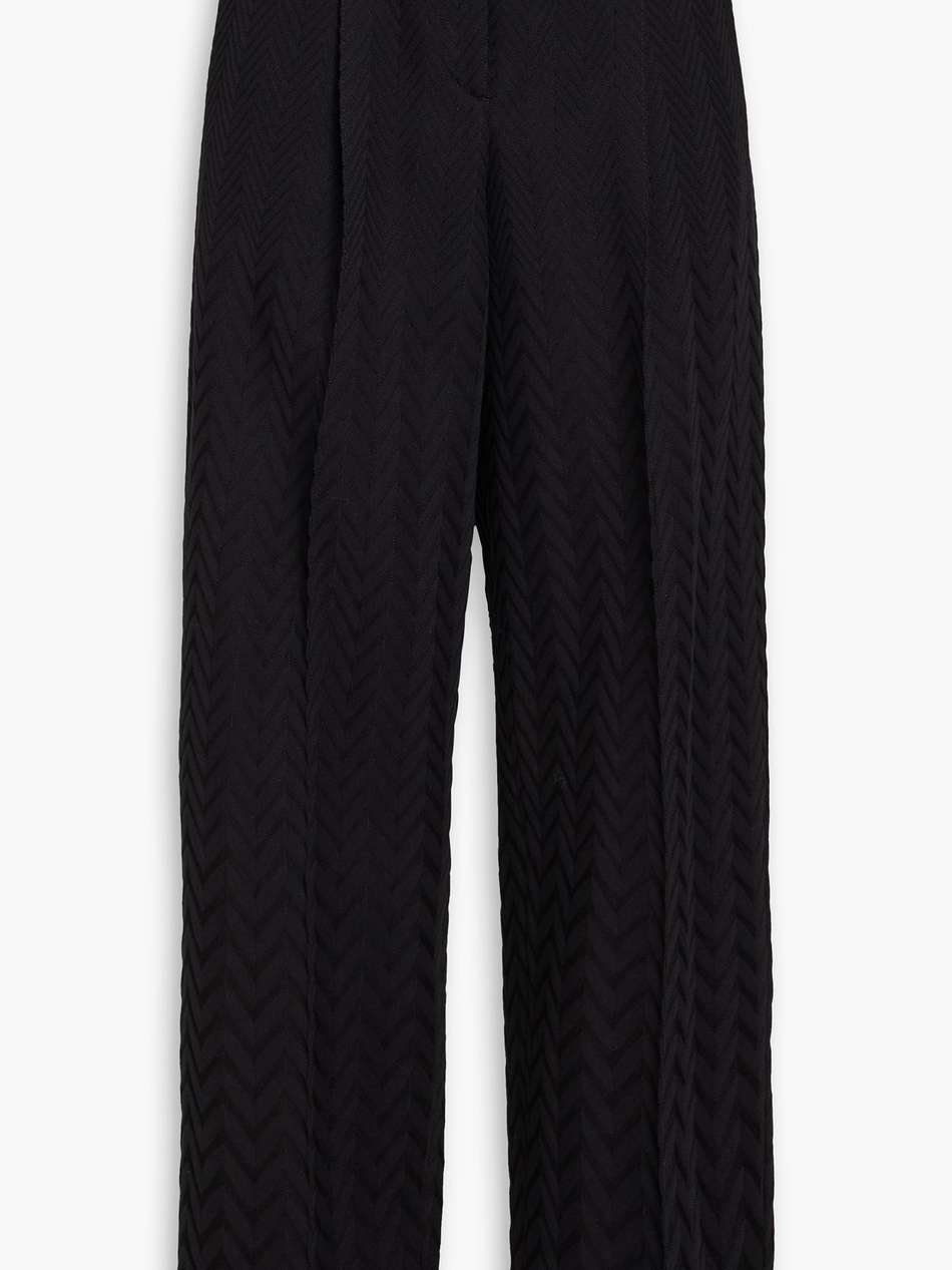 crochet-knit cotton-blend straight-leg pants
