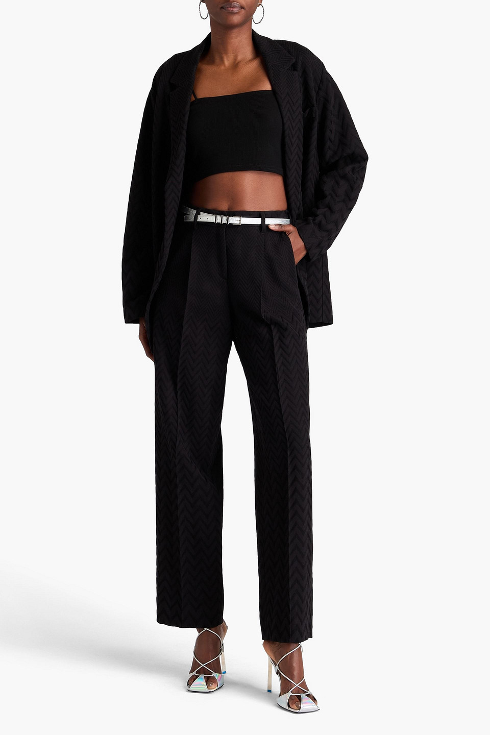 MISSONI CROCHET-KNIT COTTON-BLEND STRAIGHT-LEG PANTS