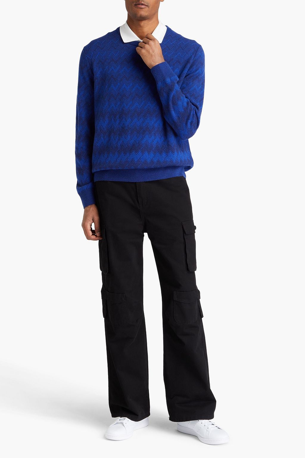 MISSONI 그릴드 가죽 & 스웨이드 플랫폼 오버 더 니 부츠
