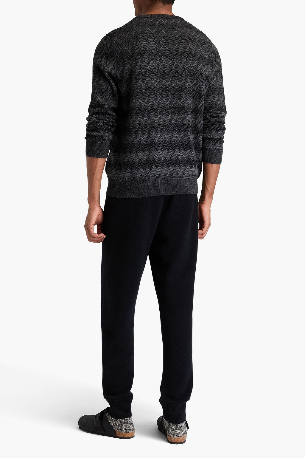MISSONI 그릴드 가죽 & 스웨이드 플랫폼 오버 더 니 부츠