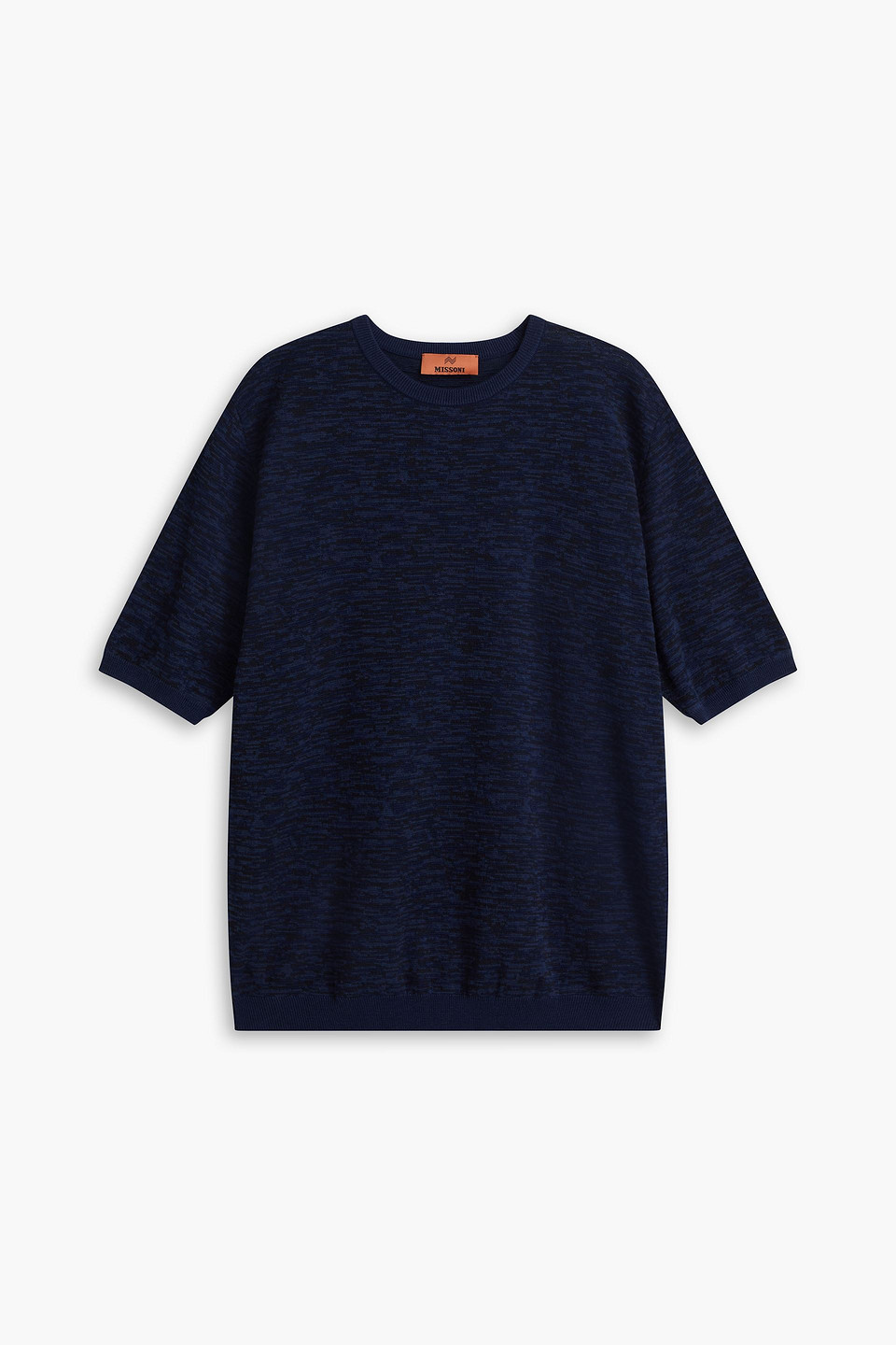 Missoni Space-dyed Cotton-blend T-shirt In Navy