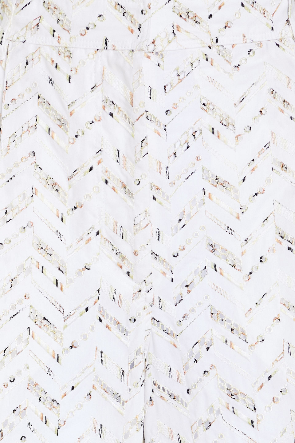 Shop Missoni Broderie Anglaise Cotton Wide-leg Pants In Weiss