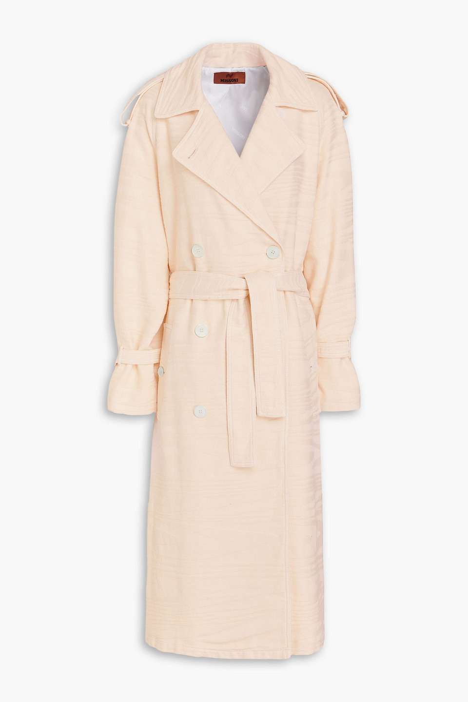 Missoni Cotton-jacquard Trench Coat In Blush
