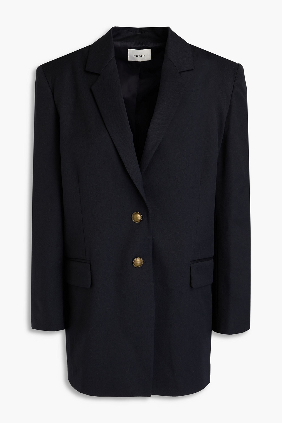 Frame Wool-blend Twill Blazer In Marineblau