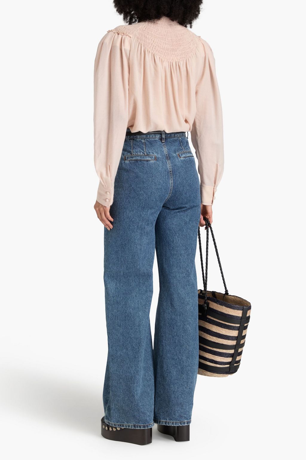CHLOÉ ウールガーゼ ブラウス シャーリング入り