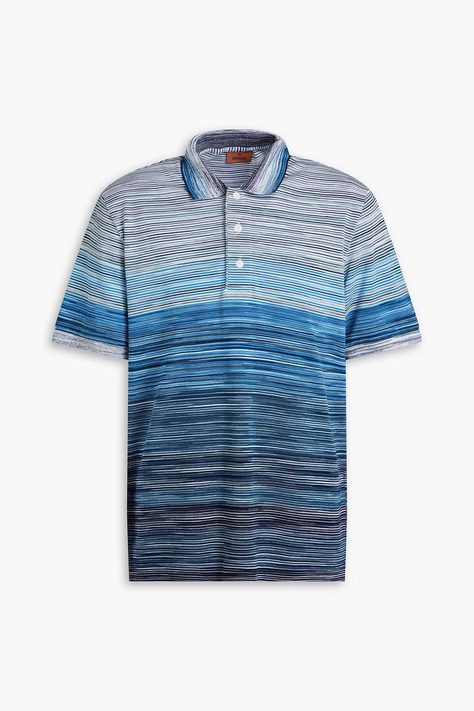 Missoni Space-dyed Cotton Polo Shirt In Azure