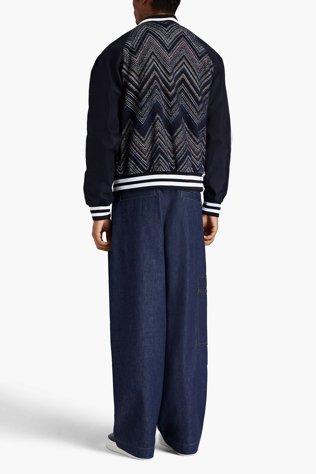 MISSONI جاكيت بومر من مزيج من القطن والتويل بحبكة كروشيه