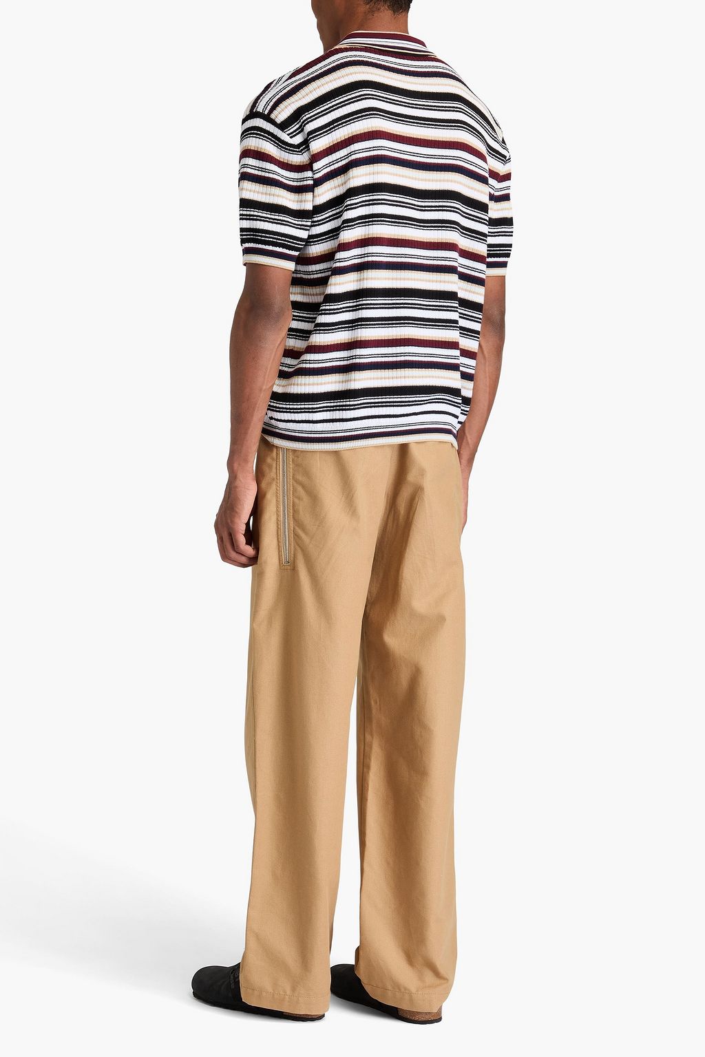 MISSONI 스트라이프 리브 코튼 폴로 셔츠